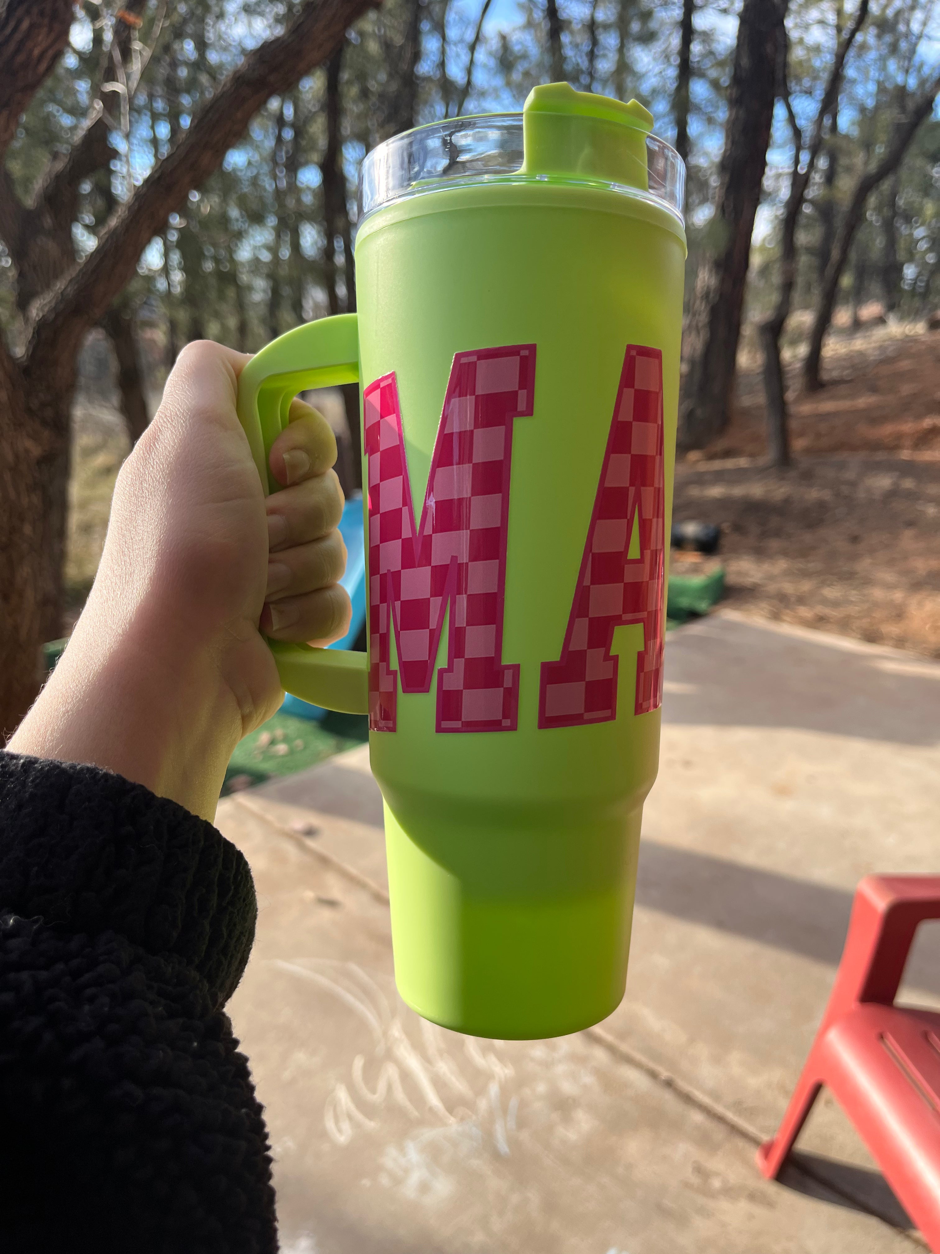MAMA Checkered Green 40 OZ Tumbler